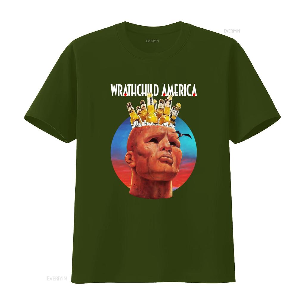 Wrathchild America Tour T Shirt I Aint Drunk Im Just Drinkin Print Mens vintage Washed homme streetwear Stretched