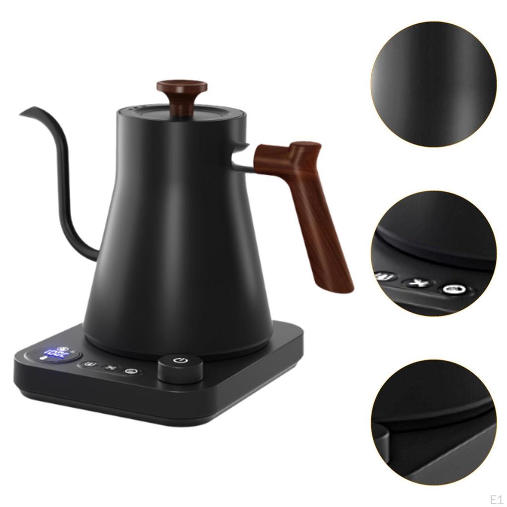Electric Gooseneck Pour Over Kettle Temp Control 1200W Quick Boil for Office Black