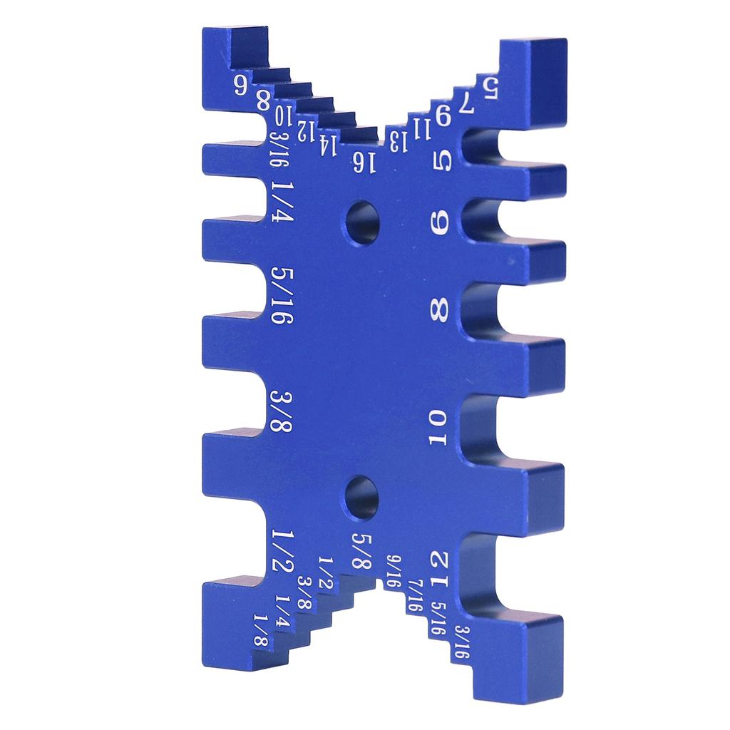 Dovetail Jig Tenon Caliper Aluminum Metric Imperial Scale Card Measuring Woodworking Tool Blue