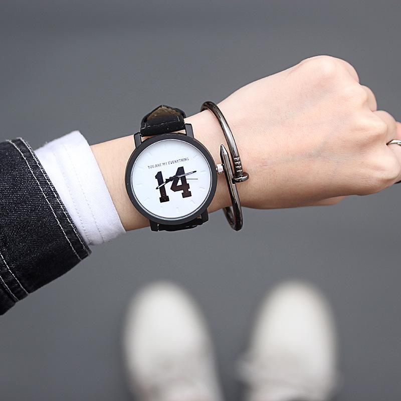 Корейский стиль 1314 Минималистичные парные часы Харадзюку – Дизайн «День/Ночь» для студентов