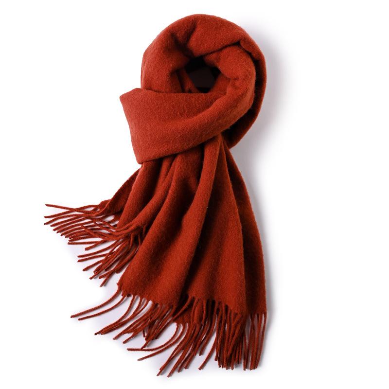 100 Pure Wool Scarves Women's Winter High-end Cashmere Oversized Shawl Gift