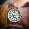 AVI-8 Hawker Hurricane Mckellar Dual Time коричневый бежевый кожаный ремешок кремовый циферблат AV-4101-0C кварцевые мужские часы с дополнительным ремешком