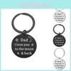 Durable I Love You Dad Mom Stainless Steel Keyring Thoughtful Gift For Family And Friends