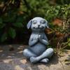 Meditating Buddha Dog Statue Figurine Animal Sculpture Puppy Figure for Housewarming Farmhouse