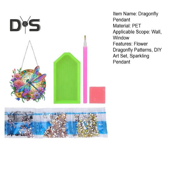 Подвеска «Стрекоза», специальные формы, набор для рисования искусственными алмазами, цветочный узор «Стрекоза», подвесное украшение, набор для самостоятельного изготовления страз для домашнего декора