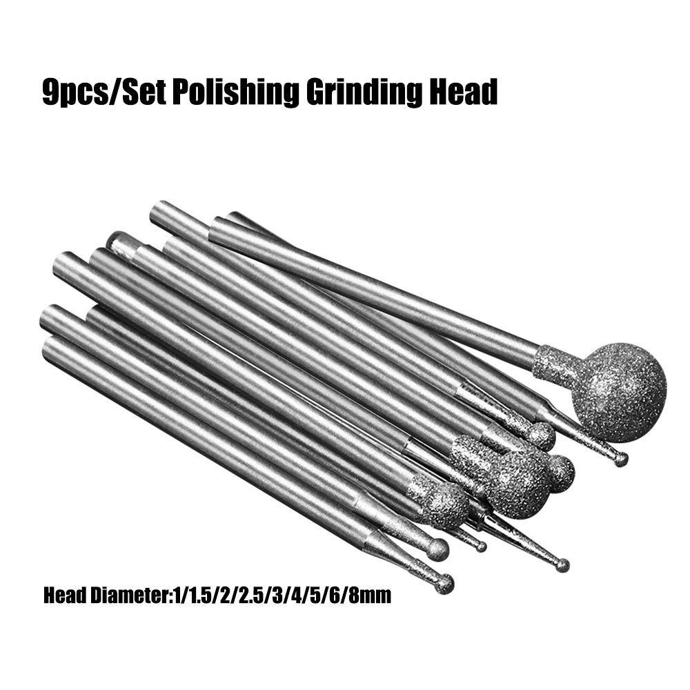 Grinding Head Rotary Spherical Burr Jade Carve Tool Needle Head Cutter Diamond Grind Grindings Bit