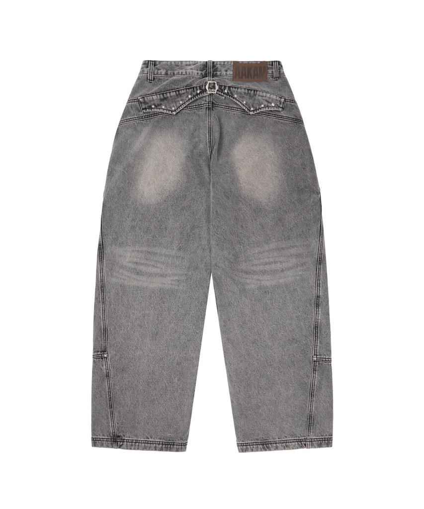 AAKAM Steve Double Knee Denim Pants (Gray)