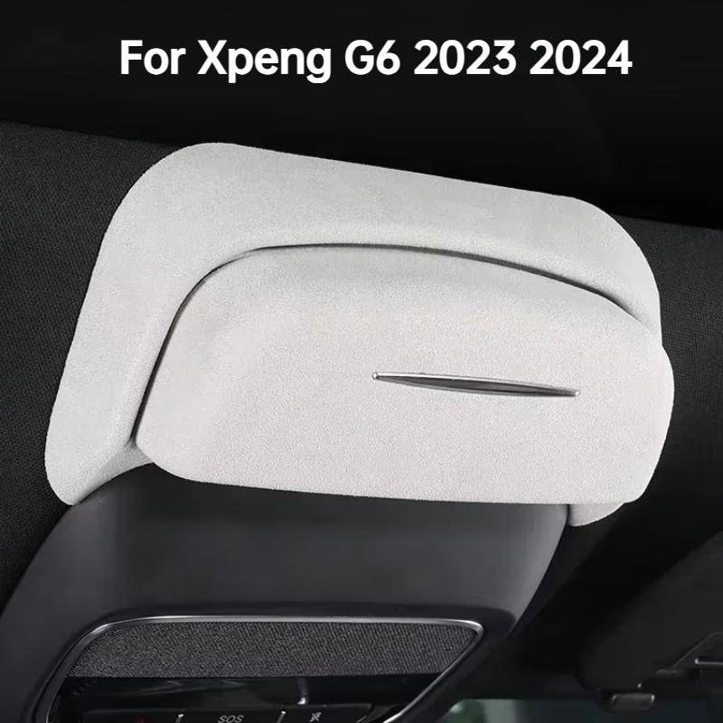 Car Glasses Box Suede Sunroof Sunglasses Case Glasses Storage Holder Car Interior Accessories For Xpeng G6 2023 2024