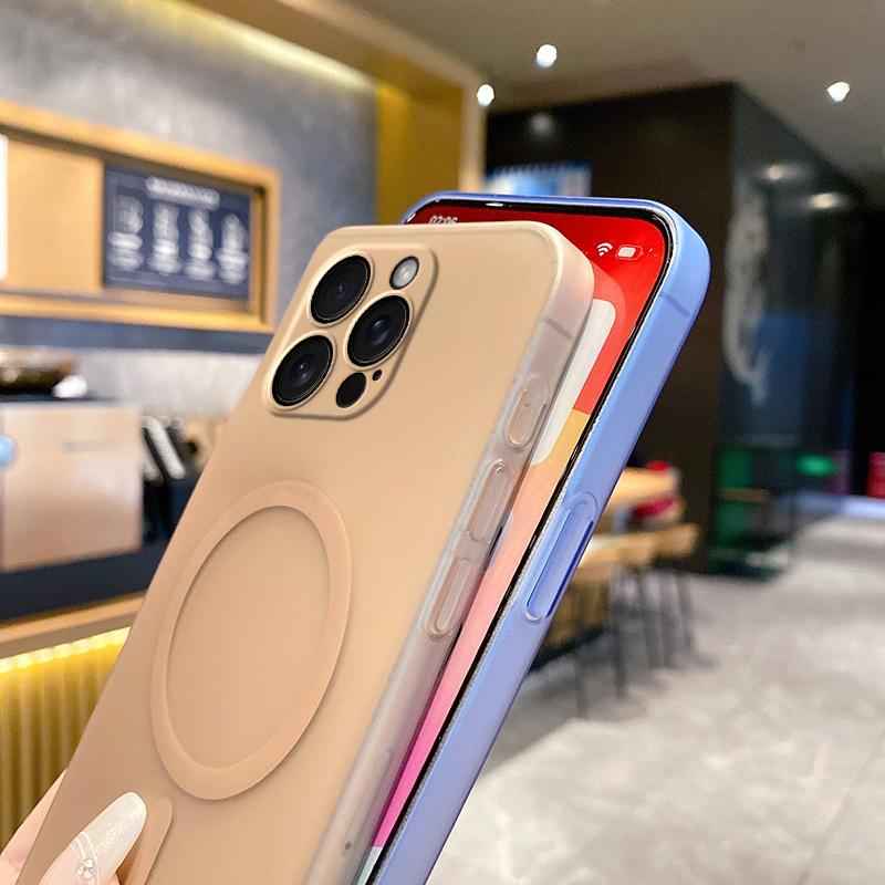 Однотонный матовый прозрачный магнитный чехол для iPhone 16 Pro Max 15 Pro 14 Plus 13 12 11 PC защитный чехол для линзы телефона