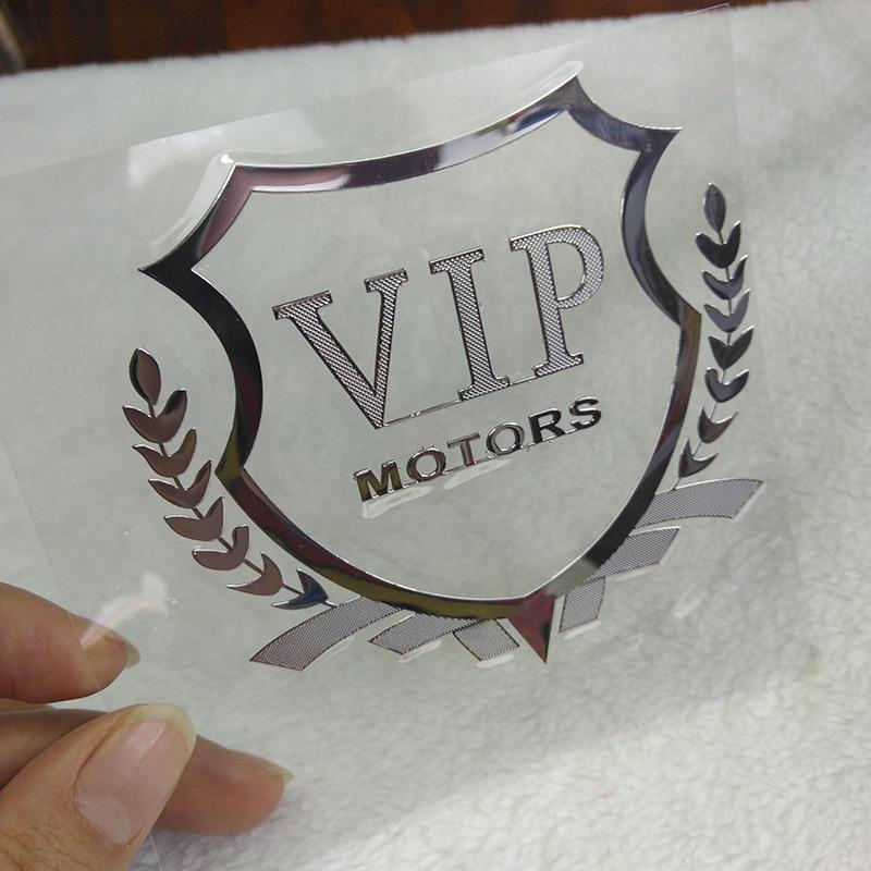 1pcs Car Sticker VIP MOTORS Logo Metal Nickel Decal Reflective Emblem Door Window Body Auto Decor DIY Car Styling Super Sticker