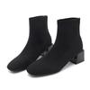 Fashion Autumn Winter Women's Knit Elastic Socks Boots Pointed Toe Chunky Heel Boots Black Fashion Ankle Chelsea Boots