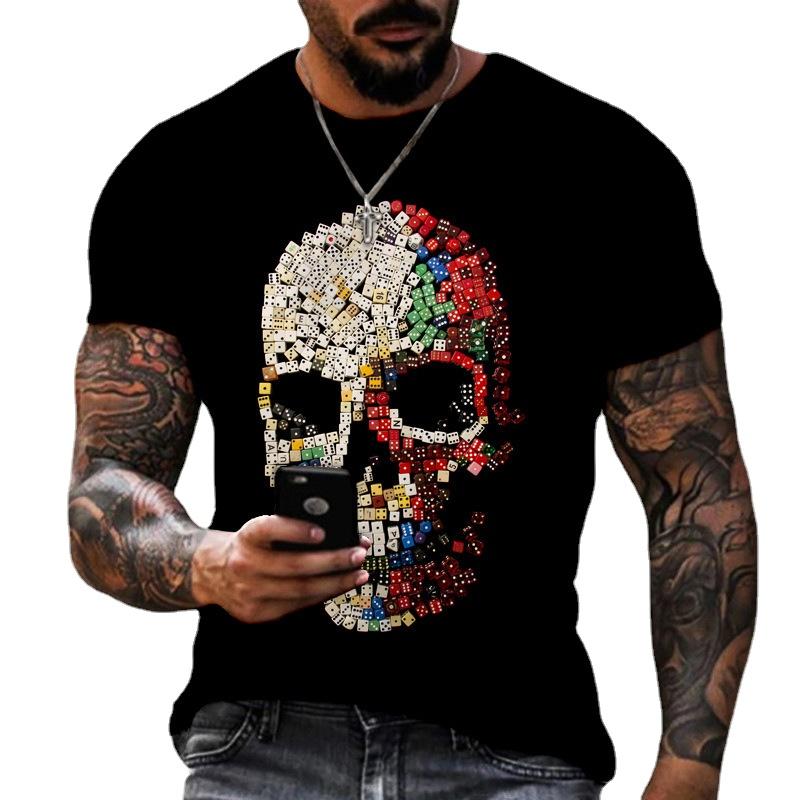 Skeleton 3D T Shirt Men O Neck Short Sleeve Summer Tops Mens Print Tee Shirts
