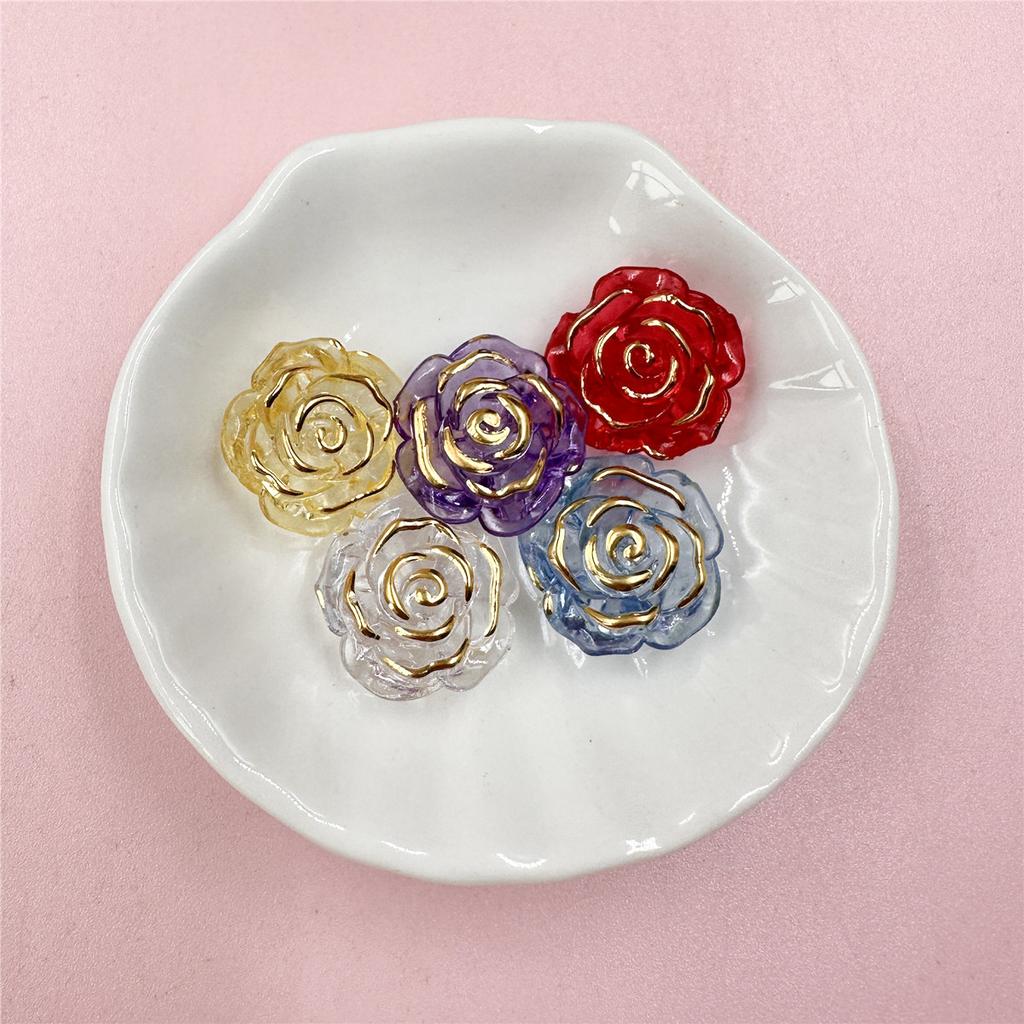 Phone Chain Making Jewelry Accessories Fashion Acrylic Rose Beads DIY Accessory Handmade Material 18.6mm Gift 5Pcs