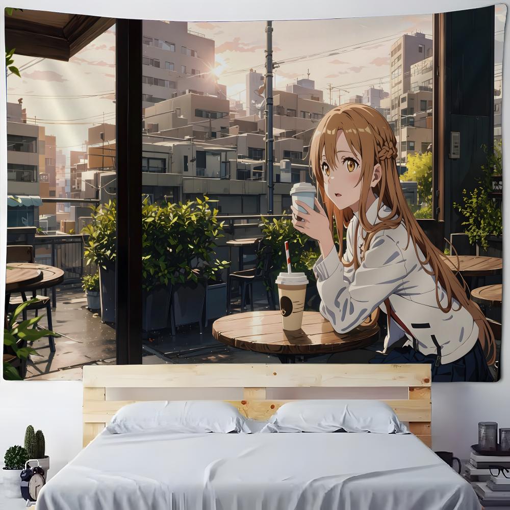S-Tapestry Sword Art Online Аниме-гобелен Настенное панно Бохо-настенные гобелены Мандала Аксессуары для домашнего декора