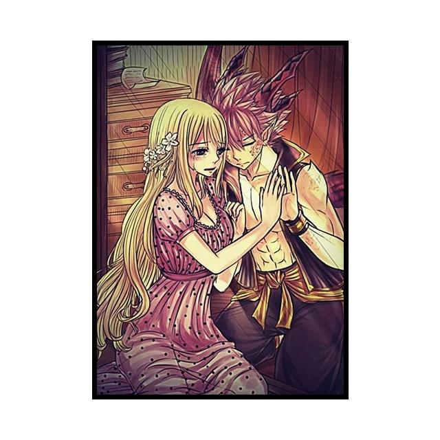 Японское аниме-персонаж, украшение, фреска, плакат «Хвост феи», холст, живопись и настенные художественные принты для детской комнаты для современного домашнего декора, без рамки