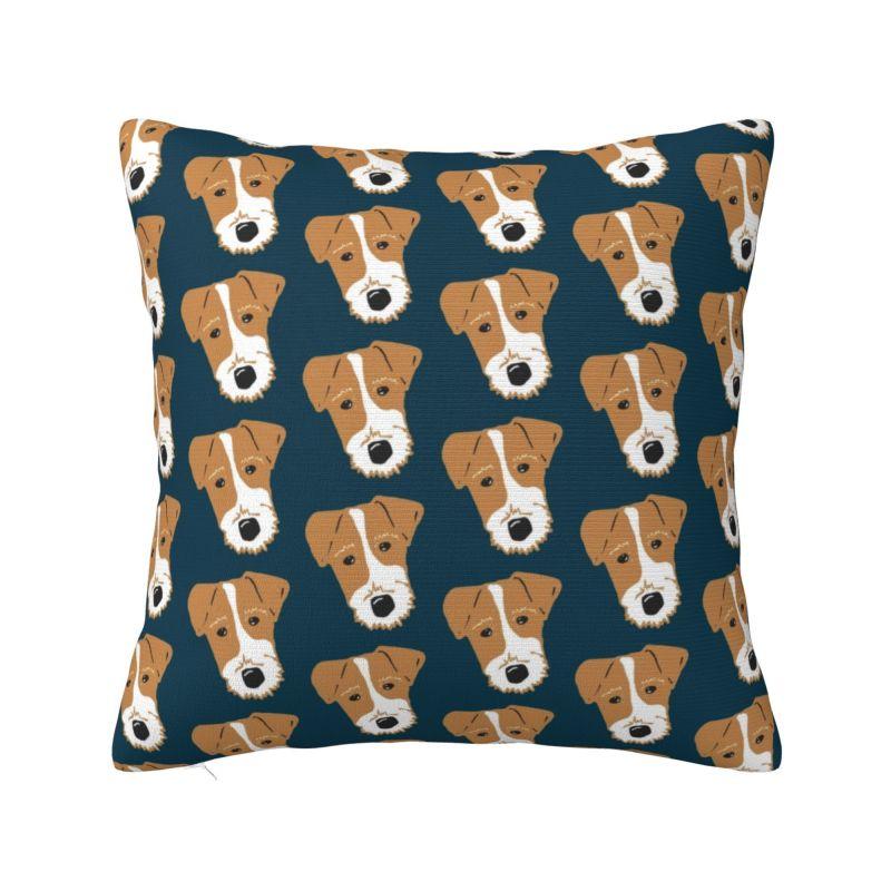 Милая наволочка на подушку с джек-рассел-терьером 40х40 см Мягкая декоративная подушка с домашним питомцем-собакой для автомобиля Квадратная наволочка Украшение для гостиной