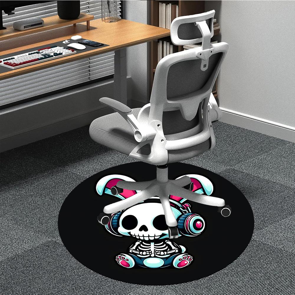 1pc Bunny Beats Office Round Area Rug, Under Office Chairs Bedroom Living Room Home Decor, Room Deco, Available in Various Sizes