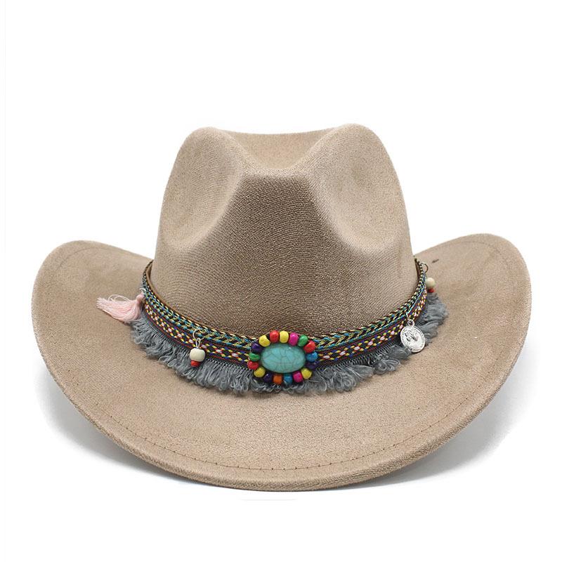 Замшевая шляпа Jazz Hat Western Cowboy Hat Men's British Gentleman's Top Hat Big Brim Outdoor Sun Hat