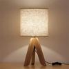 Wooden Tripod Fabric Art Floor Lamp Nordic Country Style Bedroom Study Office Desk Lamp E27 Bulb Atmosphere Warm Home Lighting