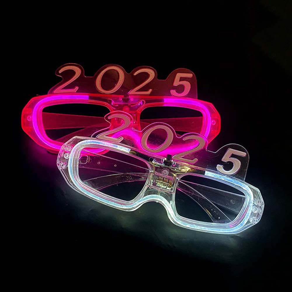 Цифра Буква 2025 Светодиодные Светящиеся Очки Фотографические Украшения Очки для Новогодней Вечеринки Новогодний Подарок