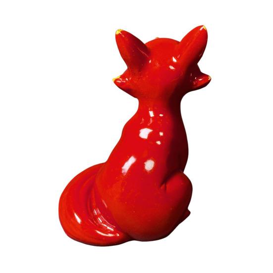 Киноварная лиса Орнамент Рыжая лиса Фигурка Миниатюрная статуэтка лисы Скульптура Приборная панель автомобиля Дом Офис Фэн-шуй Украшение