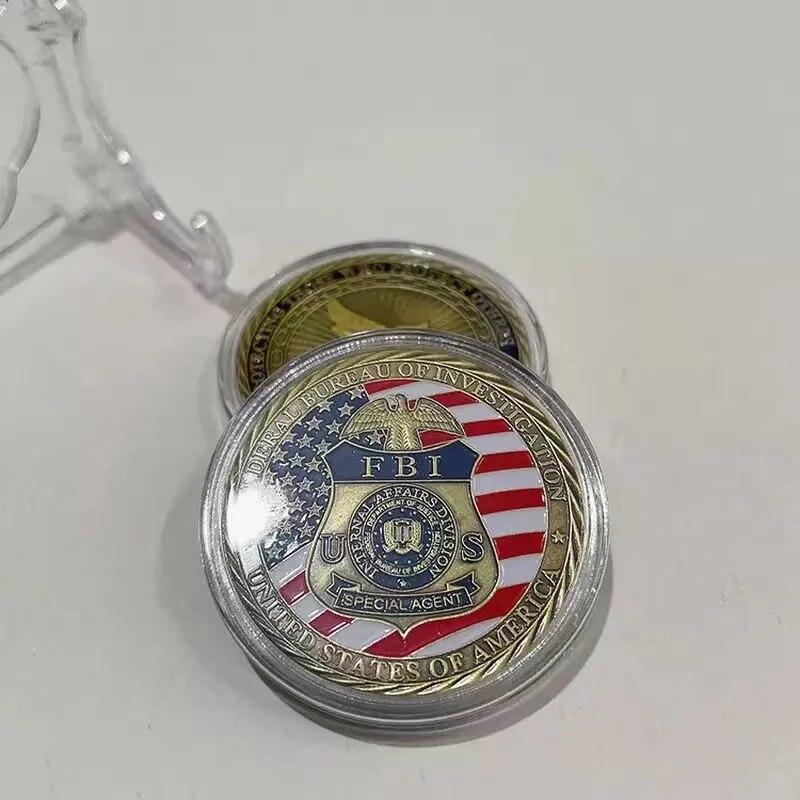 Коллекция сувенирных позолоченных монет Федерального бюро расследований США ST. Памятная монета Михаила Монета вызова