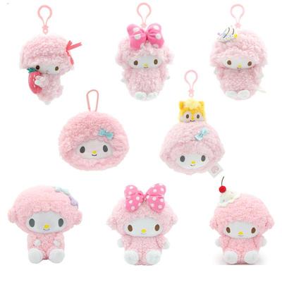 Кошелек для монет Sanrio Little Sheep Strawberry Piano с бантом и шармом-подвеской в виде крема.