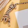 Brooch Pin Shiny Rhinestones Inlaid Tiger Shape Badge Rust-Resistant Lightweight Bendable Tiger Brooch Fashion Accessories