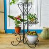 Подставка для растений, металлический держатель для цветов и трав, полки для патио на 4 растения, подставка для цветочных горшков, для использования в помещении и на открытом воздухе