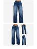 Women's Retro High Waist Wide Leg Drawstring Jeans - Washed Loose Fit Straight Leg Pants