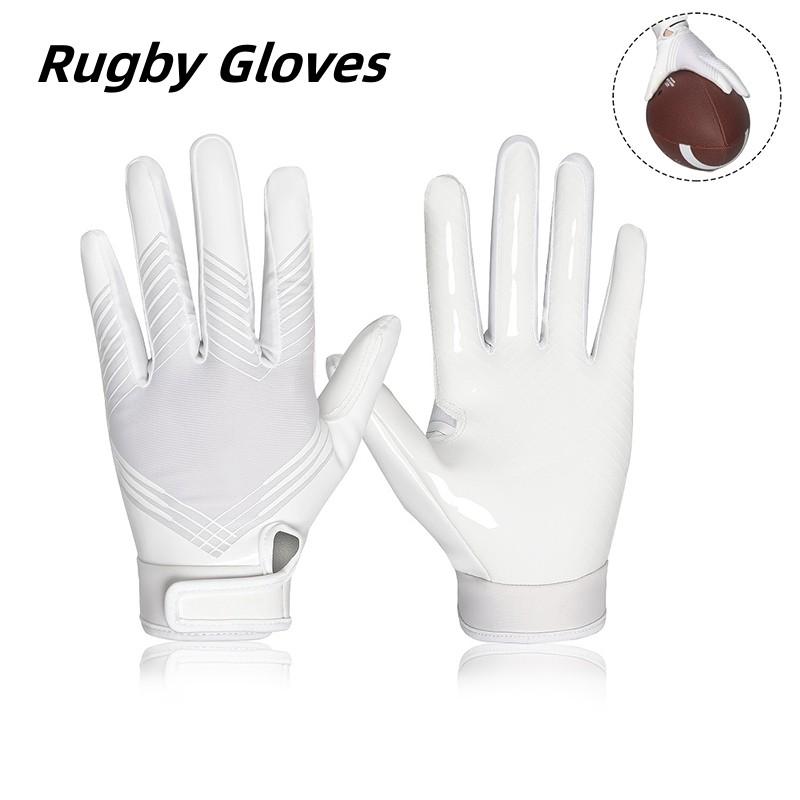 Polyester Football Gloves Adjustable Wrist Strap for Sports & Outdoor Activities Rugby Gloves Water Resistant Breathable Gloves