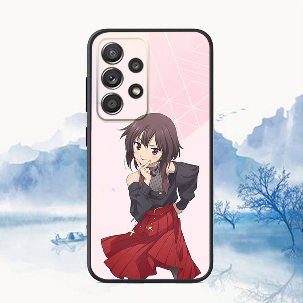 Чехол для телефона Megumin Anime K-KonoSuba Для Samsung S25, S24, S21, S22, S23, S30, Ultra, S20, Plus, Fe, Lite, Note, 10, 9, 5G Черный