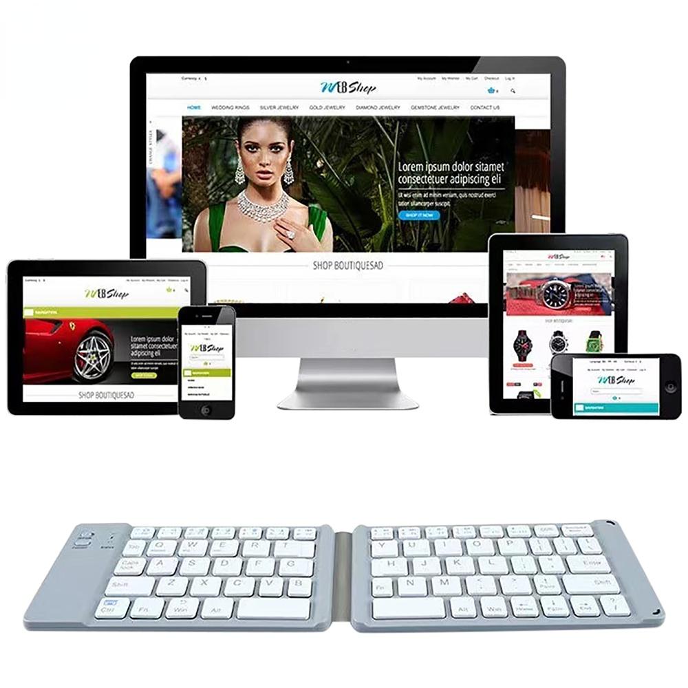 Portable Wireless Folding Bluetooth Keyboard For Windows Android IOS System Universal Phone Multi-Function Button Mini Keyboard