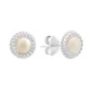 Silver Earrings with Natural Pearls, Cubic Zirconia (2184300)