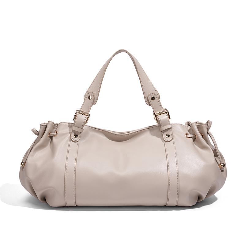 OL new light luxury retro drawstring bag niche single shoulder underarm portable casual pleated women's bag