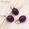 Stylish Egg Shape Oval Resin Colorful Beads Drop Earrings Jewelry Sets For Women Wedding Party Elegant Fashion Rose Gold Color Necklace