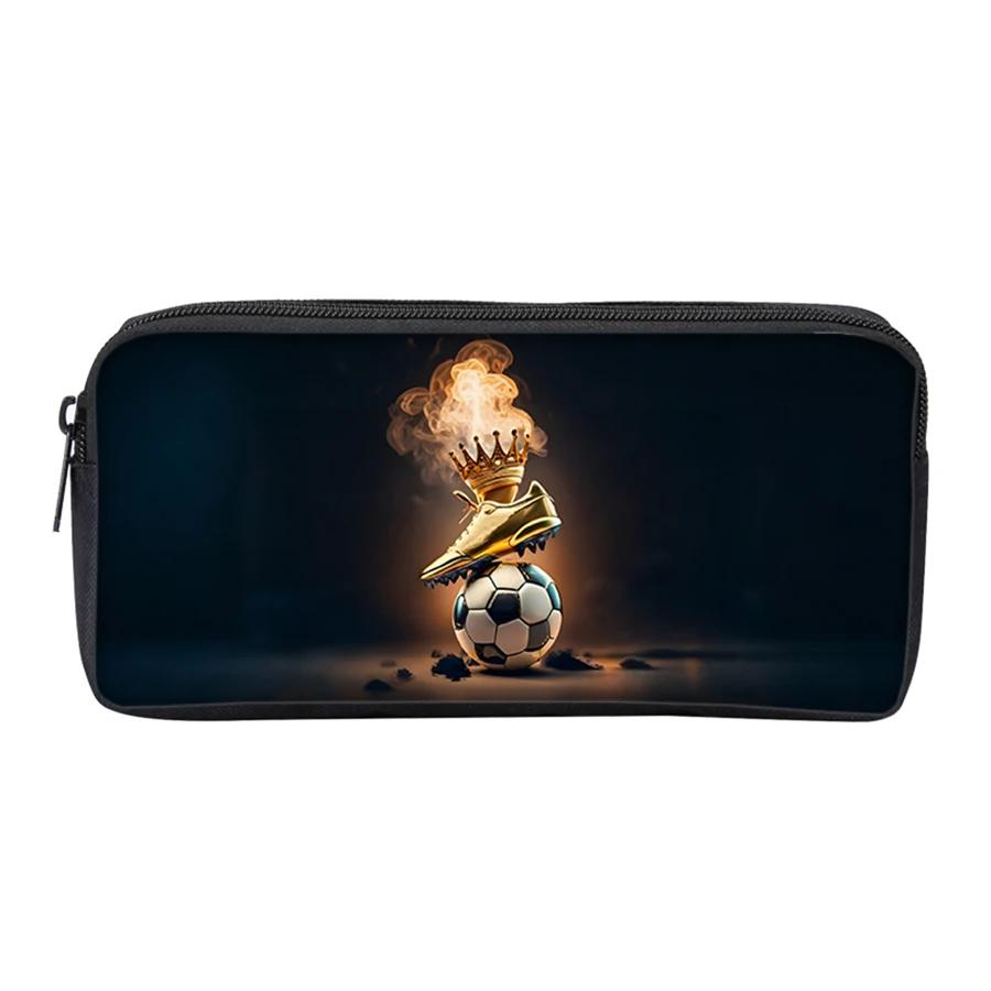 Leather Football Single Layered Cute Pen Bag Boy/Girls Children Best Gift 3D Cartoon Teenager School Supplies