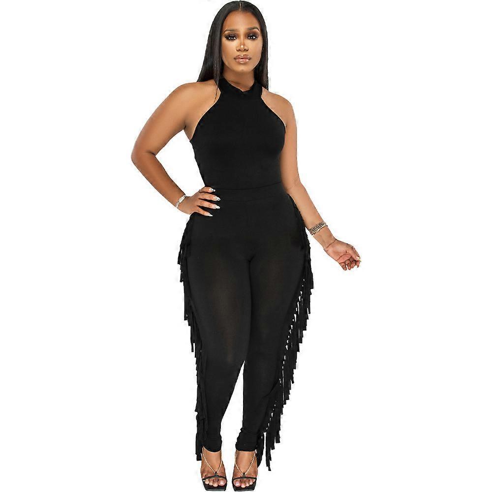 Sexy Tight Vest Tassel Women's Fashion Casual Suit