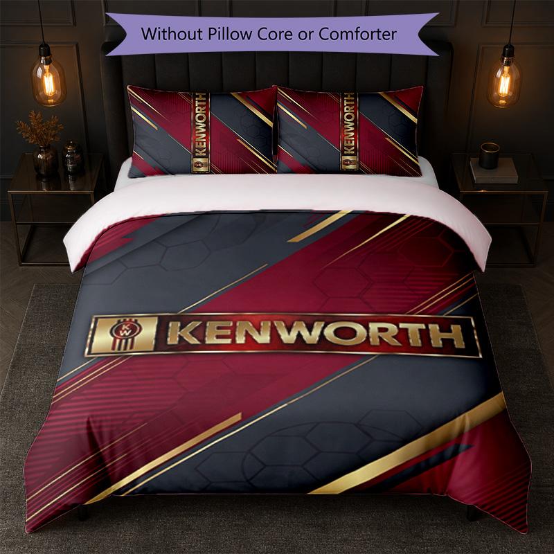 Kenworth Print 3Pcs Bedding Set Duvet Cover With Two Pillowcases Soft Bed Linen For Household Bedroom
