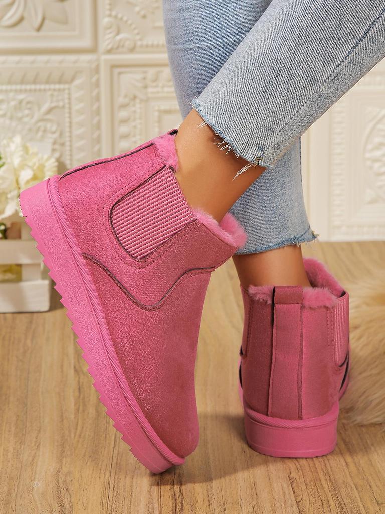 2024 Women's Thick Velvet Cotton Winter Slip-On Snow Boots - Large Size, Fashionable & Comfortable