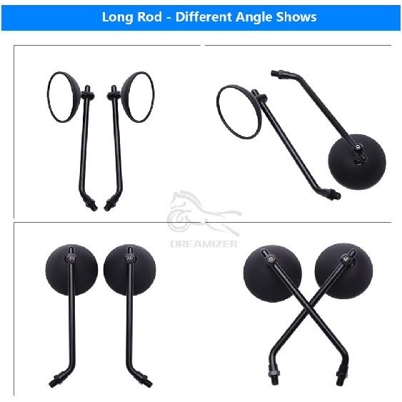 DREAMIZER 3" Зеркала на руль мотоцикла Черные Круглые Зеркала заднего вида Боковые Зеркала Универсальные 8 мм 10 мм Совместимые со Sportster 883 1200 Softail Dyna ATV