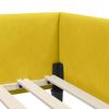 Corner Bed Frame with Headboard Yellow 100 cm x 200 cm Velvet
