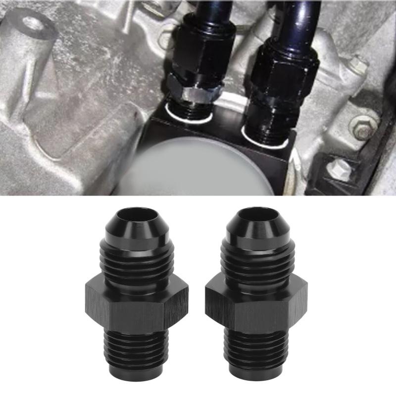 1 Pair 6An To 1/2-20 Inverted Flare Adapter Metal Structure Transmission Cooler Adapter Fitting Black