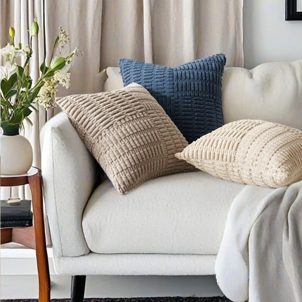 Super Soft Corduroy Pillow Cover Solid Color Wear Resistant Throw Pillow Covers Textured Thickened Pillowslip Couch Sofa