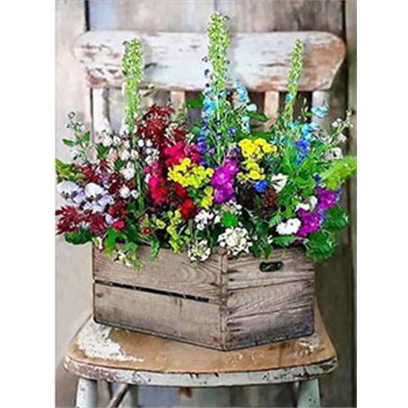 DIY Алмазная картина Цветок Вышивка крестом Набор Мозаика Искусство Алмазная картина Полный круг/квадрат Алмазное украшение для дома
