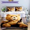 3pcs Cartoon Teddy Bear Ted1 Pattern Bedding Set Duvet Cover Set Includes Duvet Cover &pillowcases, Perfect All Season Bedroom Decoration & Gift