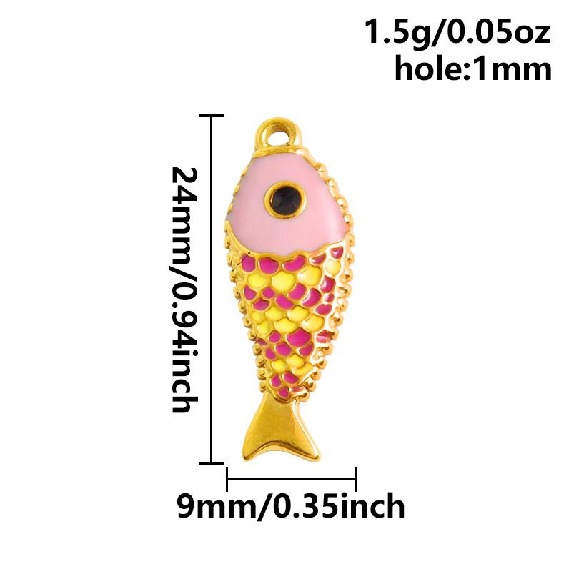 2pcs Red Lobster Crab Coral Real Gold Plated Stainless Steel Enamel Charm For Jewelry Making Supplies DIY Beach Necklace Pendant