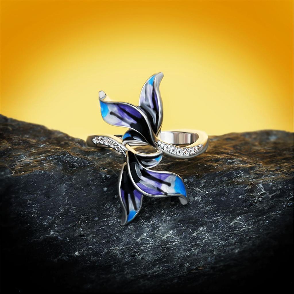Plant and Flower Series Glue-drop Enamel Ring for Women