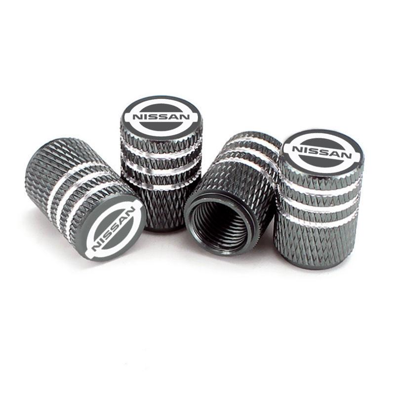 For Nissan Kks6Car Knurling Style Tire Valve Cap Aluminum Tire Valve Stems Cap For Nissan Rogue Pathfinder X-Trail GTR Note Juke Patrol Car