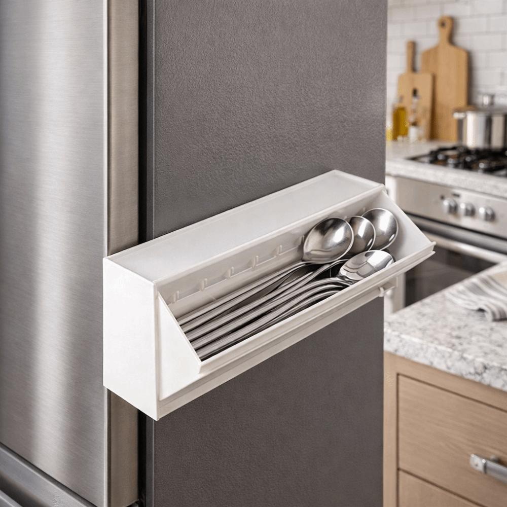 Магнитный ящик для хранения на холодильник без сверления, пластиковый боковой подвесной стеллаж для хранения, для ванной